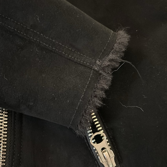 H&M Suede Biker Jacket Fur Lined - Picture 5 of 6